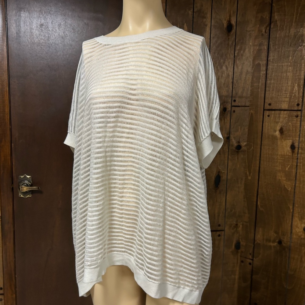 White Boxy Boat-Neck Dolman Sleeve T-Shirt